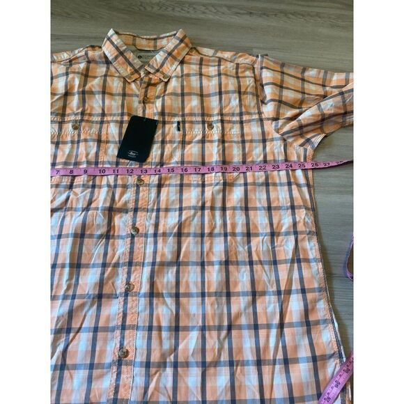 NWT G.H. Bass & Co. Explorer, men's orange plaid short sleeve button down sz XL - Picture 5 of 8